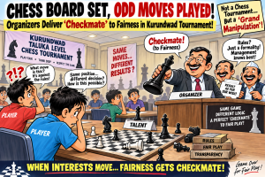 Chess Board Set, Odd Moves Played! Organizers Deliver ‘Checkmate’ to Fairness in Kurundwad Tournament.!